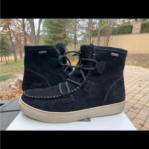 NEW Cougar waterproof Suede Leather Fabiola Black Moccasin Plush Snow Boot 11